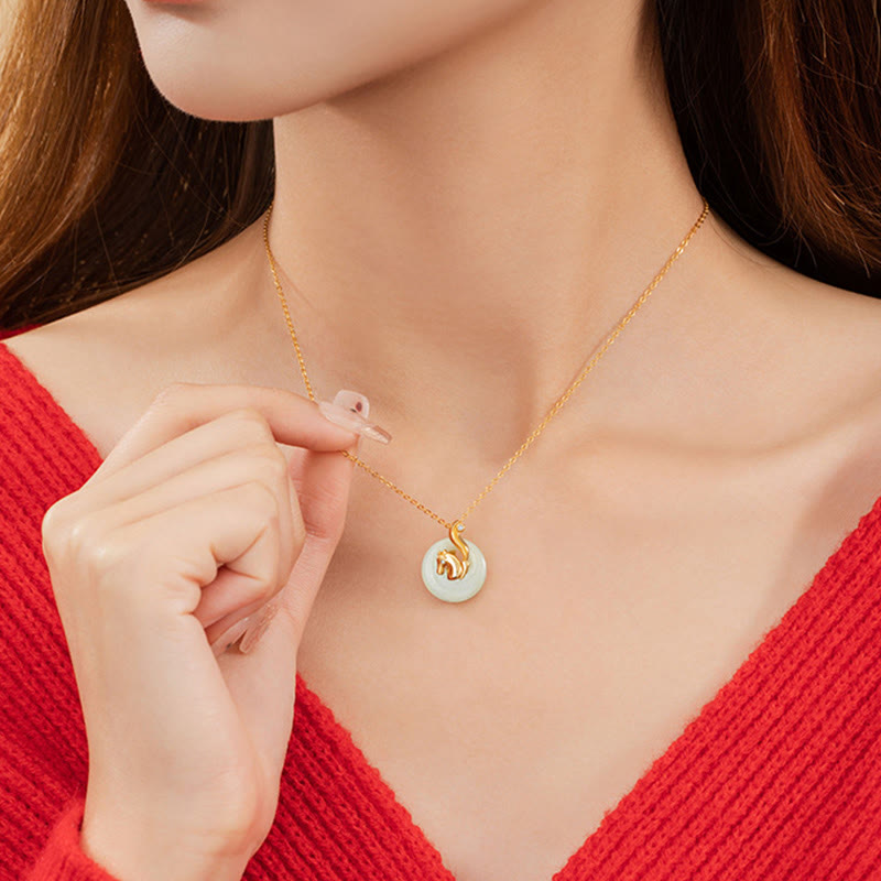 KarmaRipple's Chinese Zodiac Hetian Jade 925 Sterling Silver Abundance Pendant Necklace p27