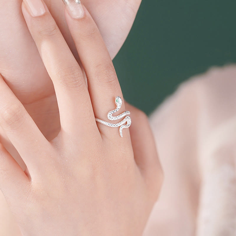 KarmaRipple's 925 Sterling Silver Year of the Snake Calm Pendant Necklace Ring Earrings Set p7