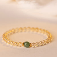KarmaRipple's Small Citrine Jade Beadwork Prosperity Bracelet