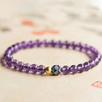 KarmaRipple's Authentic Amethyst Lotus Spiritual Awareness Bracelet
