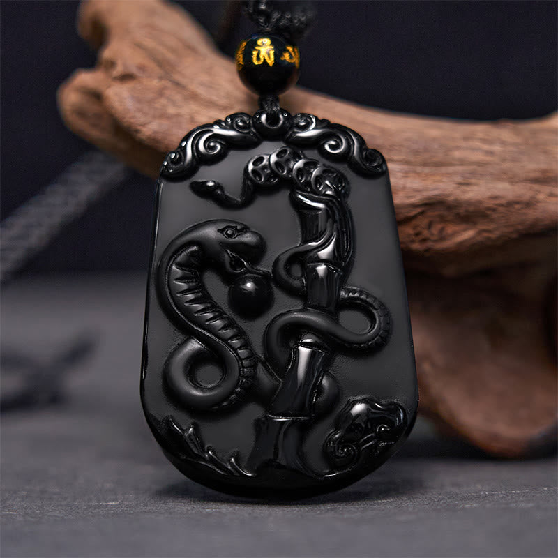 KarmaRipple's Chinese Zodiac Obsidian Purification Fulfilment Pendant Necklace p15