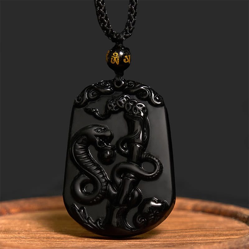 KarmaRipple's Chinese Zodiac Obsidian Purification Fulfilment Pendant Necklace p23