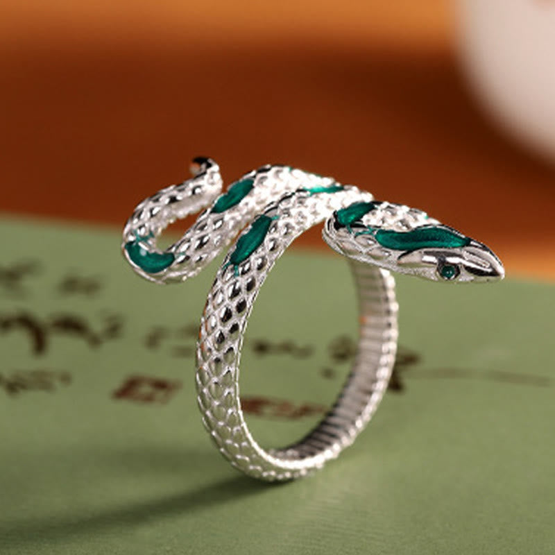 KarmaRipple's 925 Sterling Silver Year Of The Snake Adjustable Blessing Ring p3