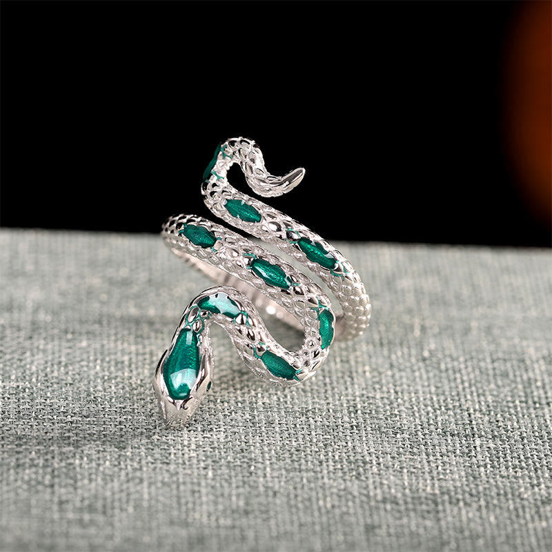 KarmaRipple's 925 Sterling Silver Year Of The Snake Adjustable Blessing Ring p2