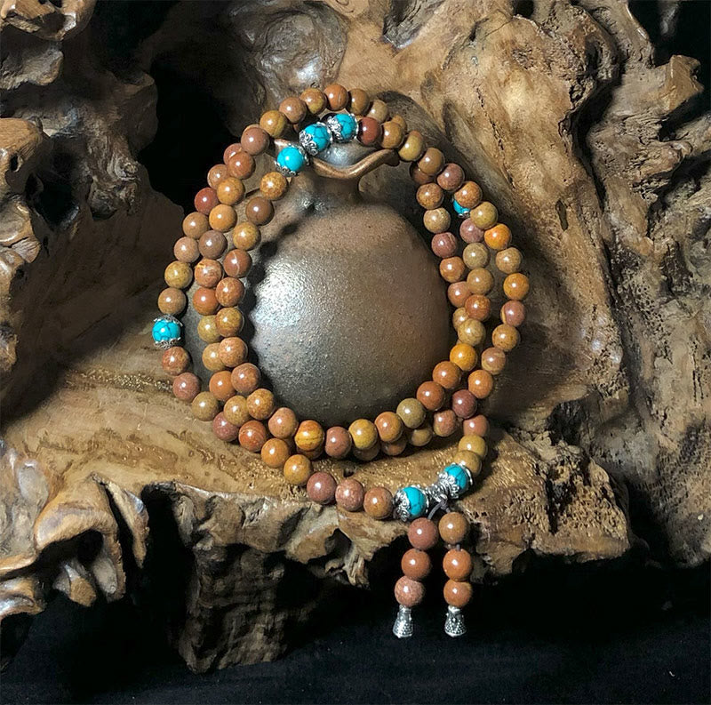 KarmaRipple's 108 Mala Beadwork Bian Stone Balancing Bracelet p8