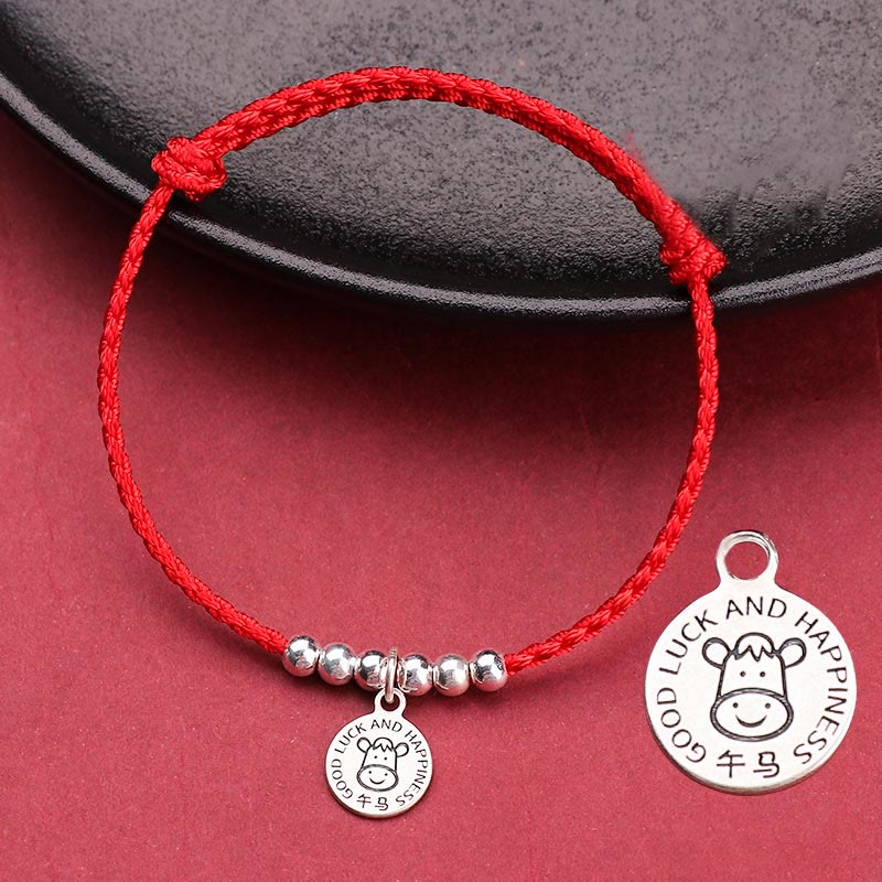 KarmaRipple's Chinese Zodiac Kid Red String 999 Sterling Silver Protection Bracelet p33
