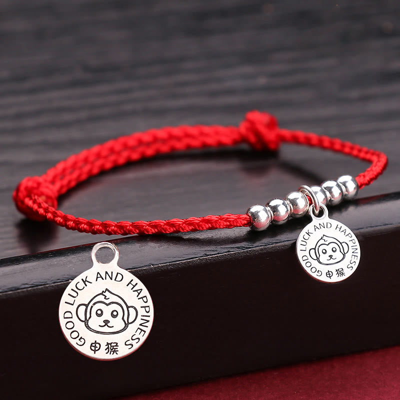 KarmaRipple's Chinese Zodiac Kid Red String 999 Sterling Silver Protection Bracelet p35