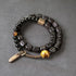 Ebony Wood Brass Tiger Eye(Wrist Circumference: 16-16.5cm)