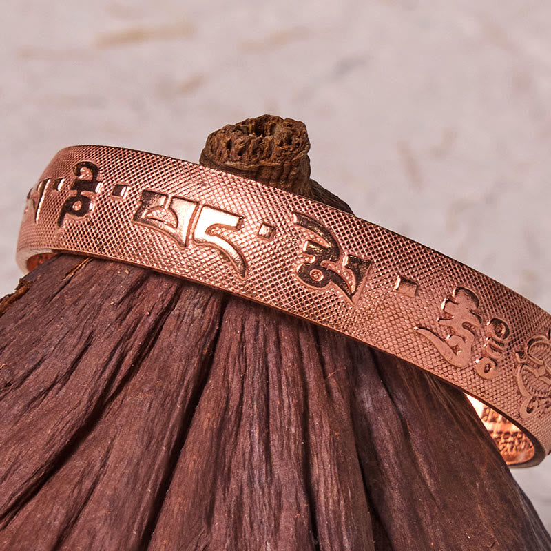 KarmaRipple's Six True Words 'Om Mani Padme Hum' Heart Sutra Bronze Brass Fortune Bracelet Bangle p14