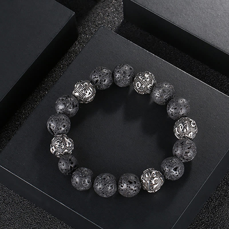 KarmaRipple's Authentic Lava Rock Tiger Eye Titanium Steel Six-True-Words Om Mani Padme Hum Balancing Bracelet p3