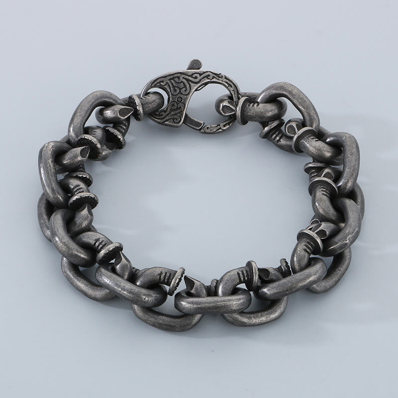 KarmaRipple's Square Rivets Titanium Steel Good Fortune Balance Bracelet p1
