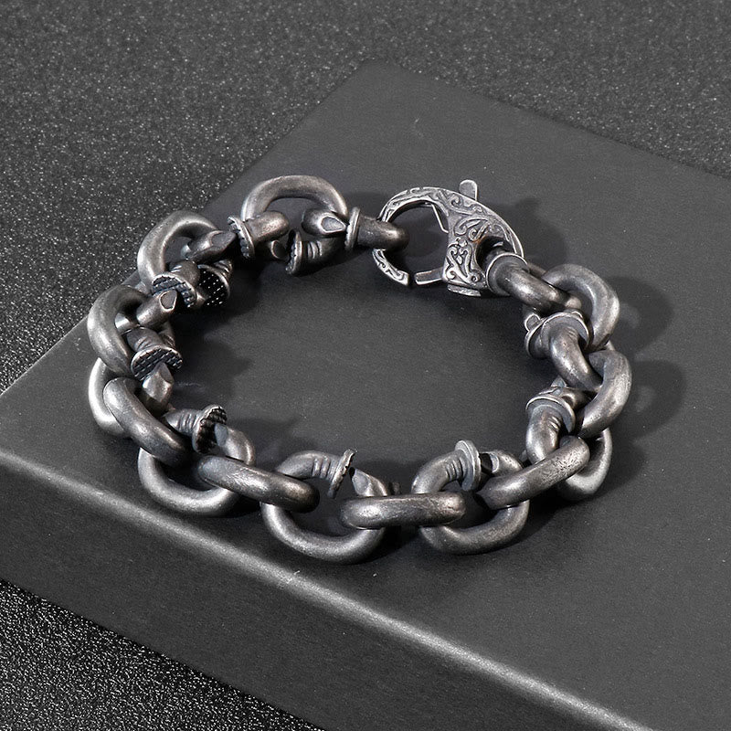 KarmaRipple's Square Rivets Titanium Steel Good Fortune Balance Bracelet p9