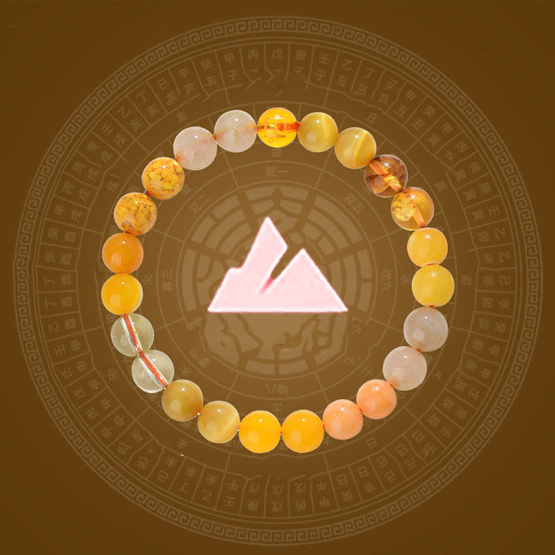 KarmaRipple's Five Elements Various Agate Gemstone Rutilated Quartz Tiger Eye Yellow Agate Citrine Fortune Bracelet p13