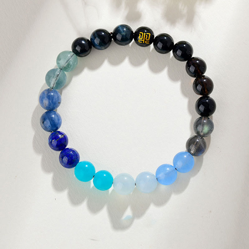 KarmaRipple's Five Elements Various Agate Gemstone Rutilated Quartz Tiger Eye Yellow Agate Citrine Fortune Bracelet p39