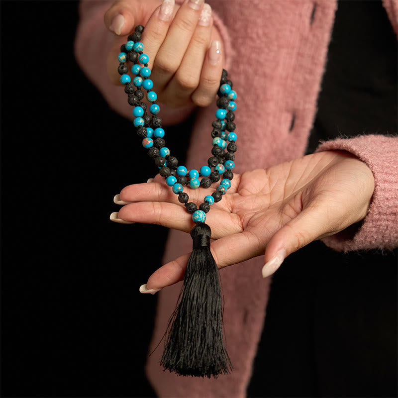KarmaRipple's Emperor Stone Lava Rock Beadwork Tassel Happiness Necklaces Pendants p3