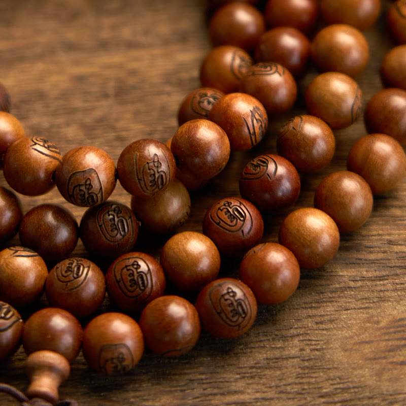 KarmaRipple's 108 Mala Beadwork Lightning Struck Jujube Wood The Golden Light Mantra Protection Bracelet p10