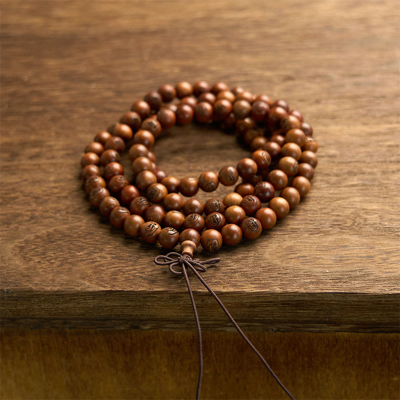 KarmaRipple's 108 Mala Beadwork Lightning Struck Jujube Wood The Golden Light Mantra Protection Bracelet p8