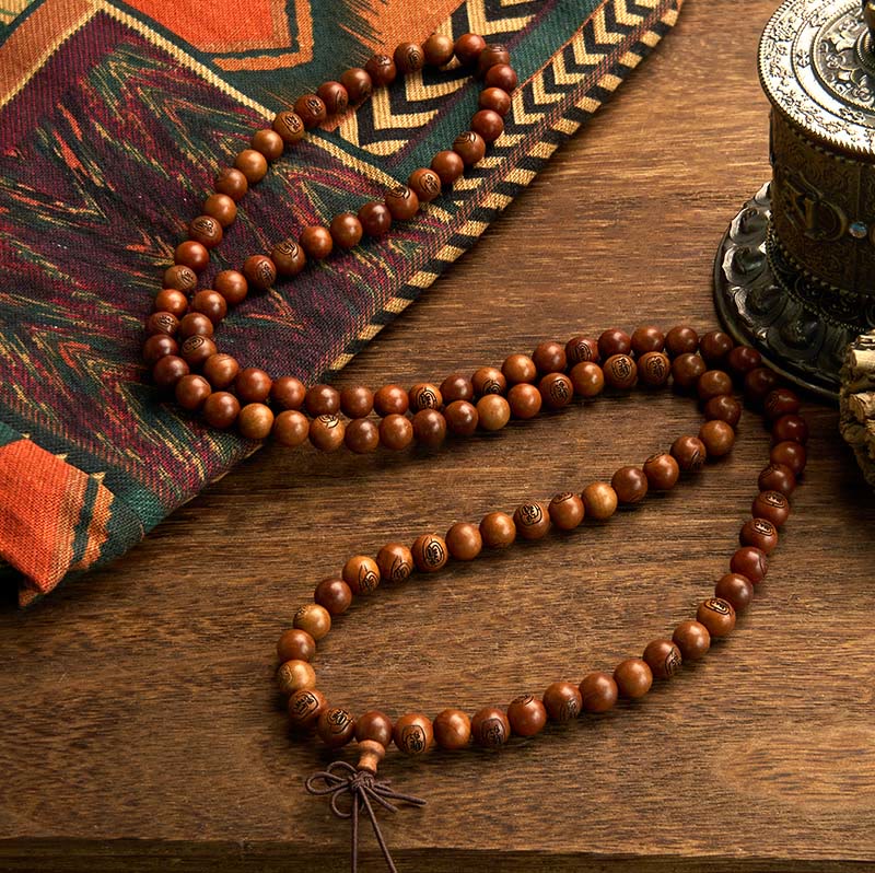 KarmaRipple's 108 Mala Beadwork Lightning Struck Jujube Wood The Golden Light Mantra Protection Bracelet p2
