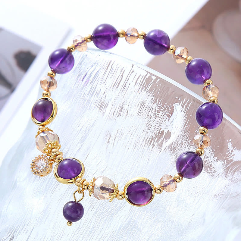 KarmaRipple's Authentic Amethyst Geometric Gemstone Meditation Bracelet p4