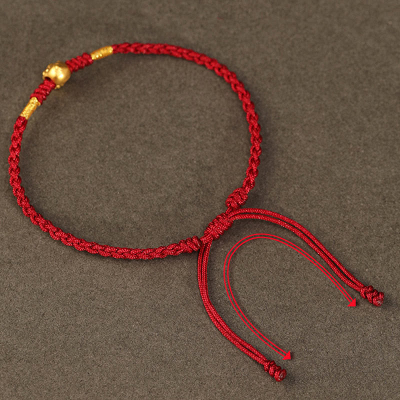 KarmaRipple's 999 Gold Year of the Snake Handmade Fu Character Bronze Coin Fortune Bracelet p12