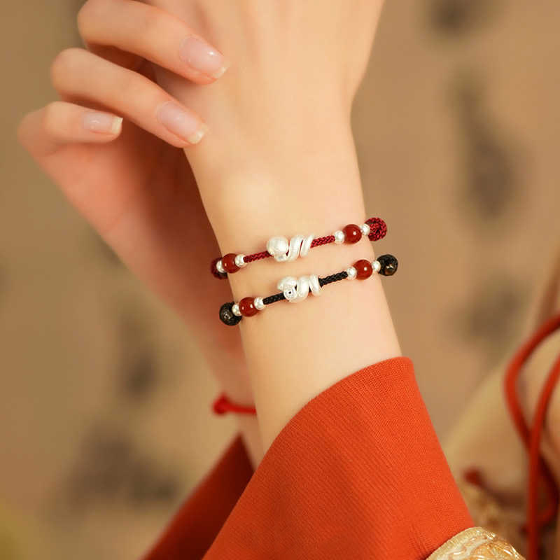 KarmaRipple's 999 Sterling Silver Year Of The Snake Red Agate Confidence Handcrafted Bracelet p16