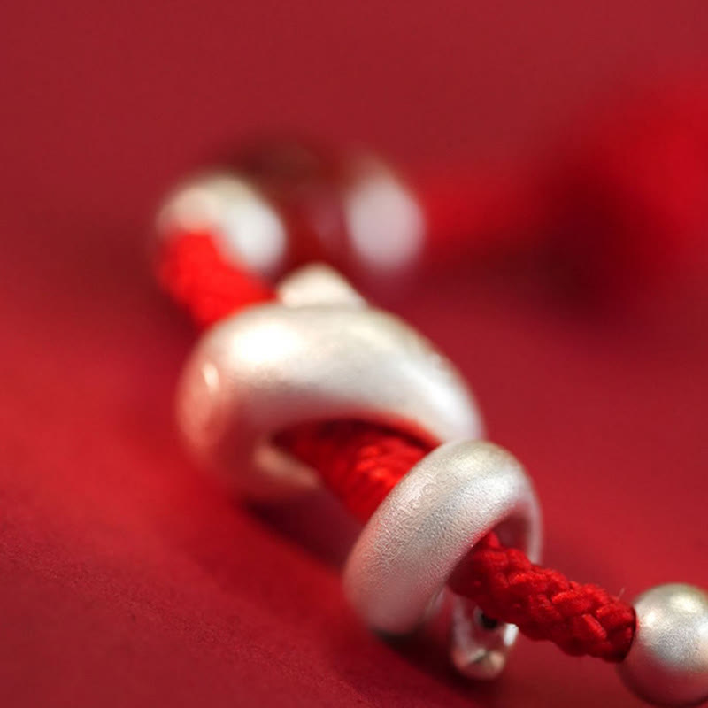 KarmaRipple's 999 Sterling Silver Year Of The Snake Red Agate Confidence Handcrafted Bracelet p12