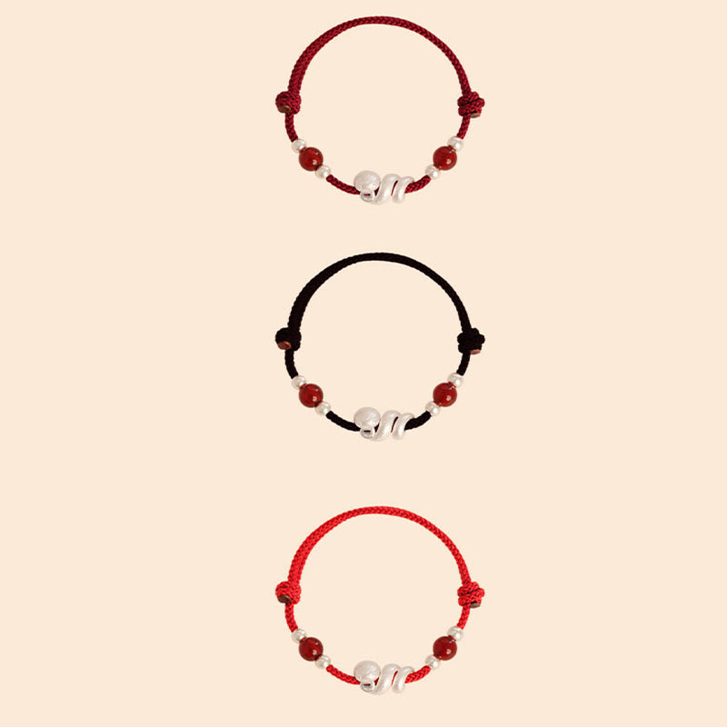 KarmaRipple's 999 Sterling Silver Year Of The Snake Red Agate Confidence Handcrafted Bracelet p18