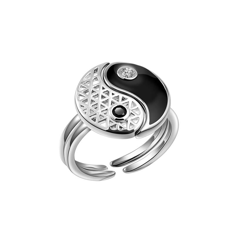 KarmaRipple's Yin Yang Titanium Steel Cuff Balance Pair Ring p2