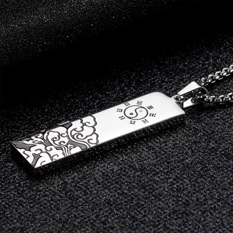 KarmaRipple's The Nine-word Mantra Titanium Steel Bagua Yin Yang Balance Pendant Necklace p6