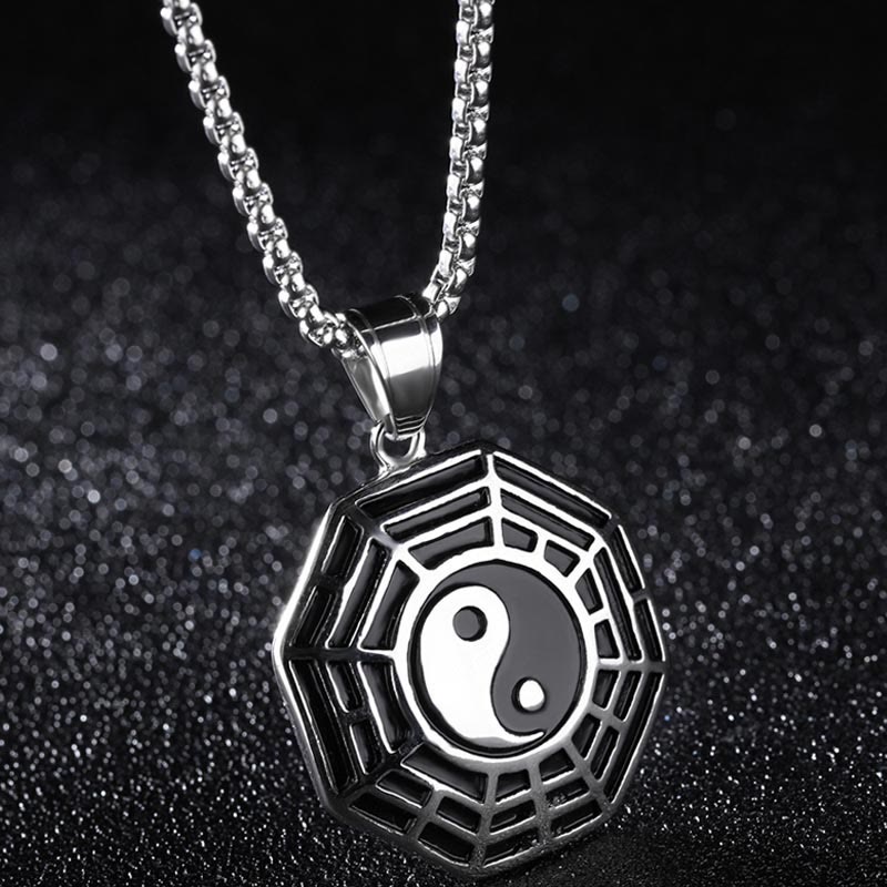 KarmaRipple's Titanium Steel Bagua Yin Yang Pattern Balance Pendant Necklace p22