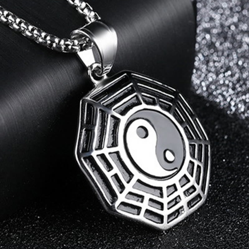 KarmaRipple's Titanium Steel Bagua Yin Yang Pattern Balance Pendant Necklace p13