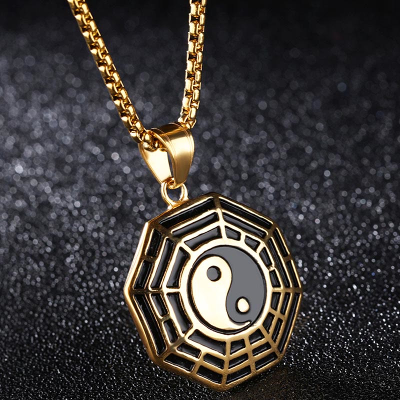 KarmaRipple's Titanium Steel Bagua Yin Yang Pattern Balance Pendant Necklace p21