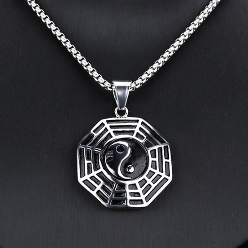 KarmaRipple's Titanium Steel Bagua Yin Yang Pattern Balance Pendant Necklace p15