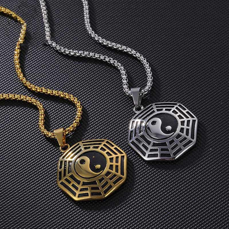 KarmaRipple's Titanium Steel Bagua Yin Yang Pattern Balance Pendant Necklace p20