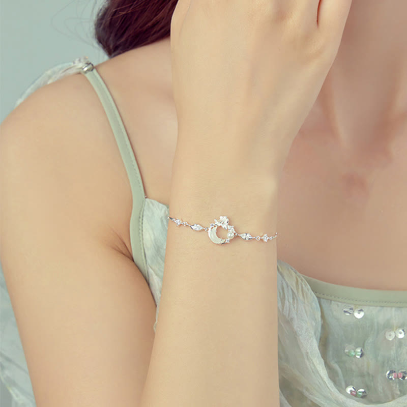 KarmaRipple's Hetian Jade 925 Sterling Silver Cubic Zirconia Pearl Lotus Bracelet p6