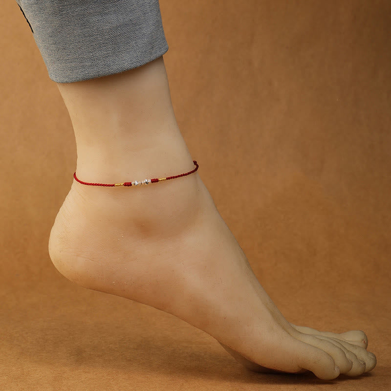 KarmaRipple's 925 Sterling Silver String Protection Fortune Ultra-Thin Woven Bracelet Anklet p13