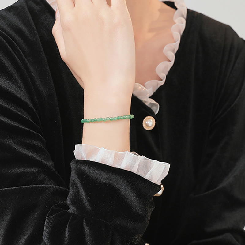 KarmaRipple's 3mm Small Green Aventurine Ultra-Thin Beadwork Fortune Bracelet p12