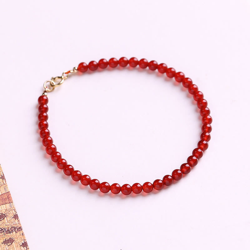 KarmaRipple's Small Red Agate Ultra-thin Beadwork Calm Bracelet p2