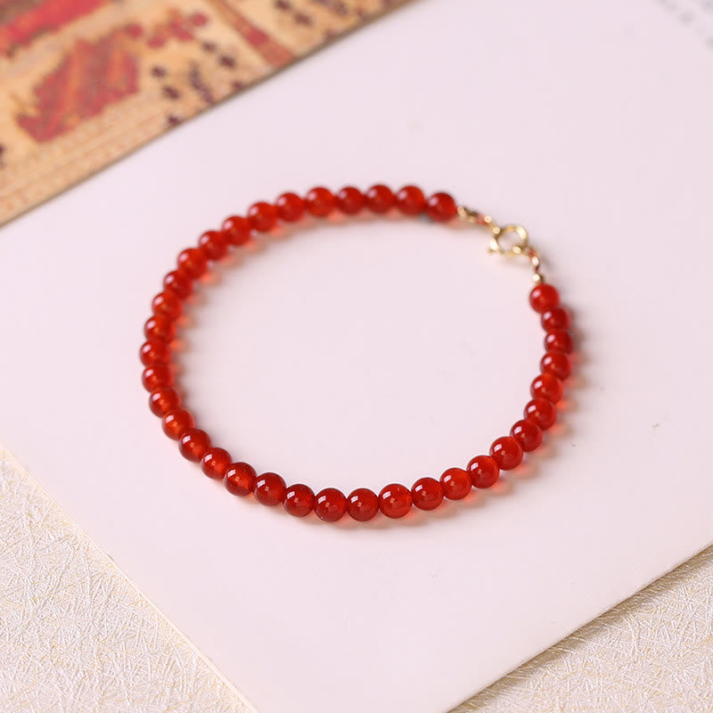 KarmaRipple's Small Red Agate Ultra-thin Beadwork Calm Bracelet p3