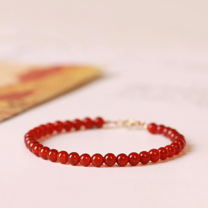 KarmaRipple's Small Red Agate Ultra-thin Beadwork Calm Bracelet p9