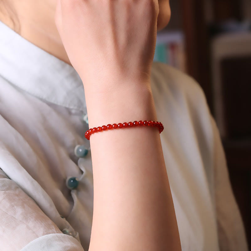 KarmaRipple's Small Red Agate Ultra-thin Beadwork Calm Bracelet p6