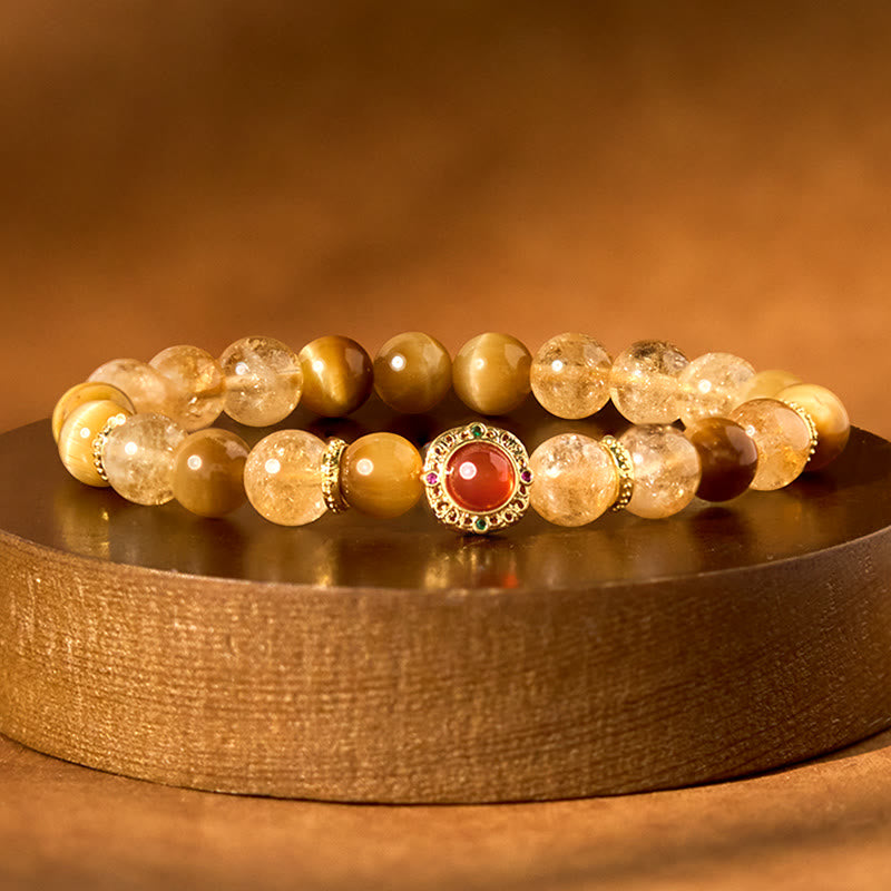 KarmaRipple's Citrine Tiger Eye Red Agate Generosity Bracelet p12