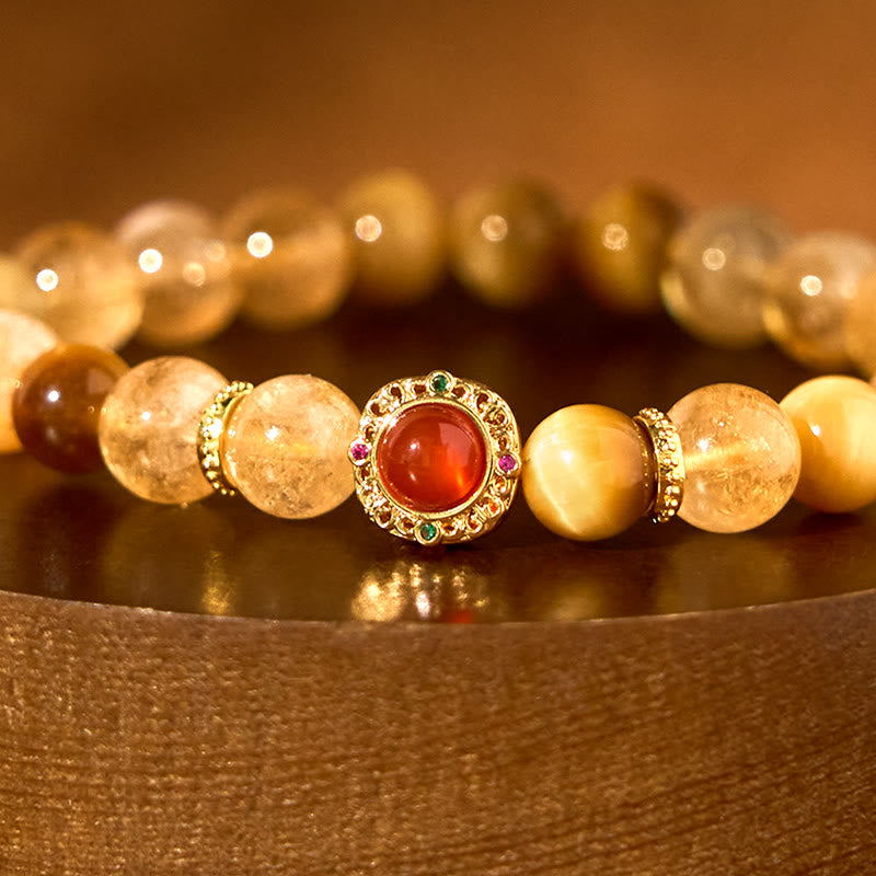 KarmaRipple's Citrine Tiger Eye Red Agate Generosity Bracelet p5