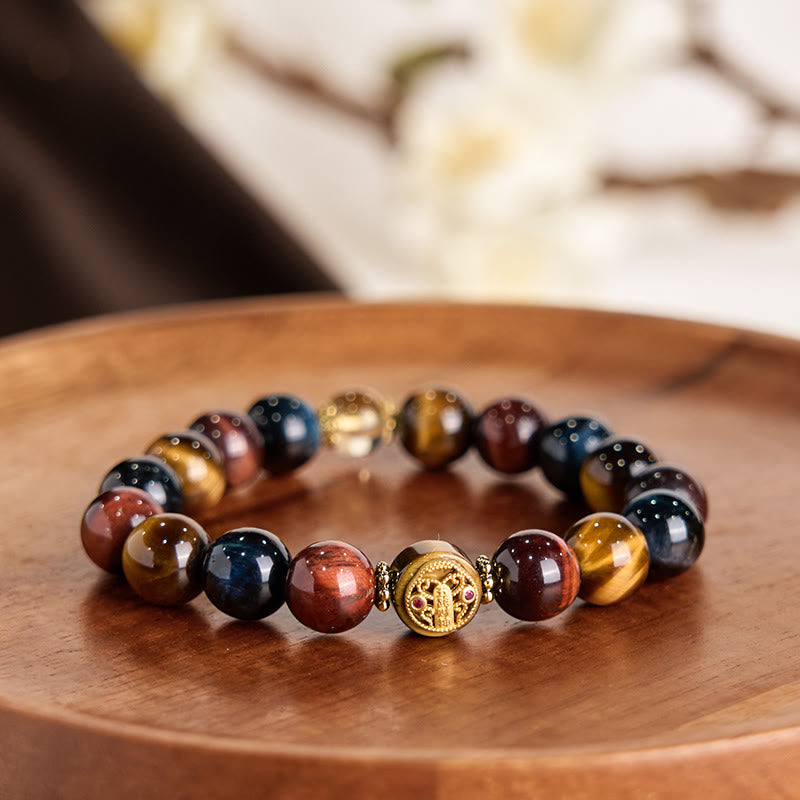 KarmaRipple's Tiger Eye Stone Beadwork Protection Courage Bracelet p5