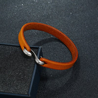 KarmaRipple's Vintage Leather Plain Strength Buckle Bracelet