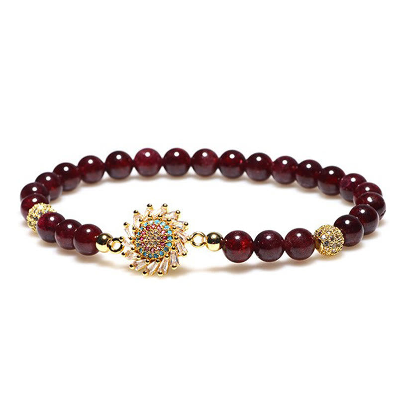 KarmaRipple's Authentic Garnet Flower Zircon Bead Protection Bracelet p5