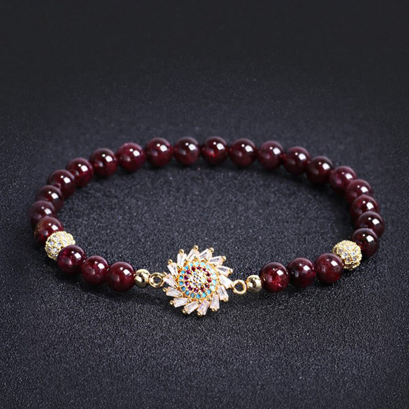 KarmaRipple's Authentic Garnet Flower Zircon Bead Protection Bracelet p2