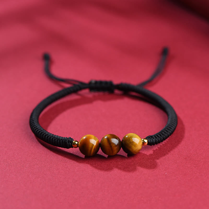 KarmaRipple's Handmade Tiger Eye Bead Fortune Protection Rope Bracelet p26