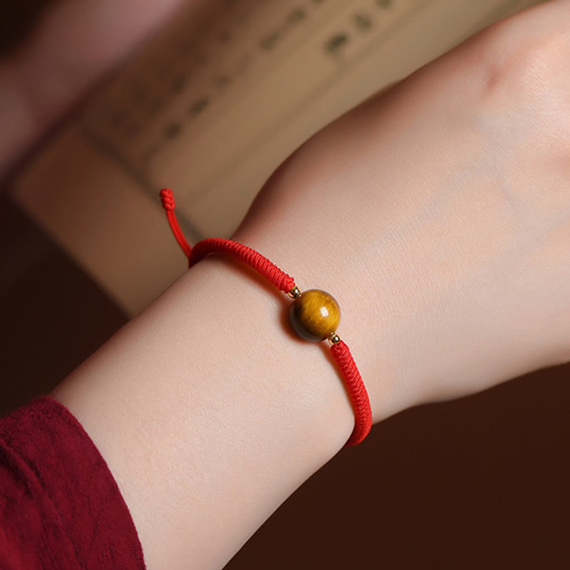 KarmaRipple's Handmade Tiger Eye Bead Fortune Protection Rope Bracelet p8