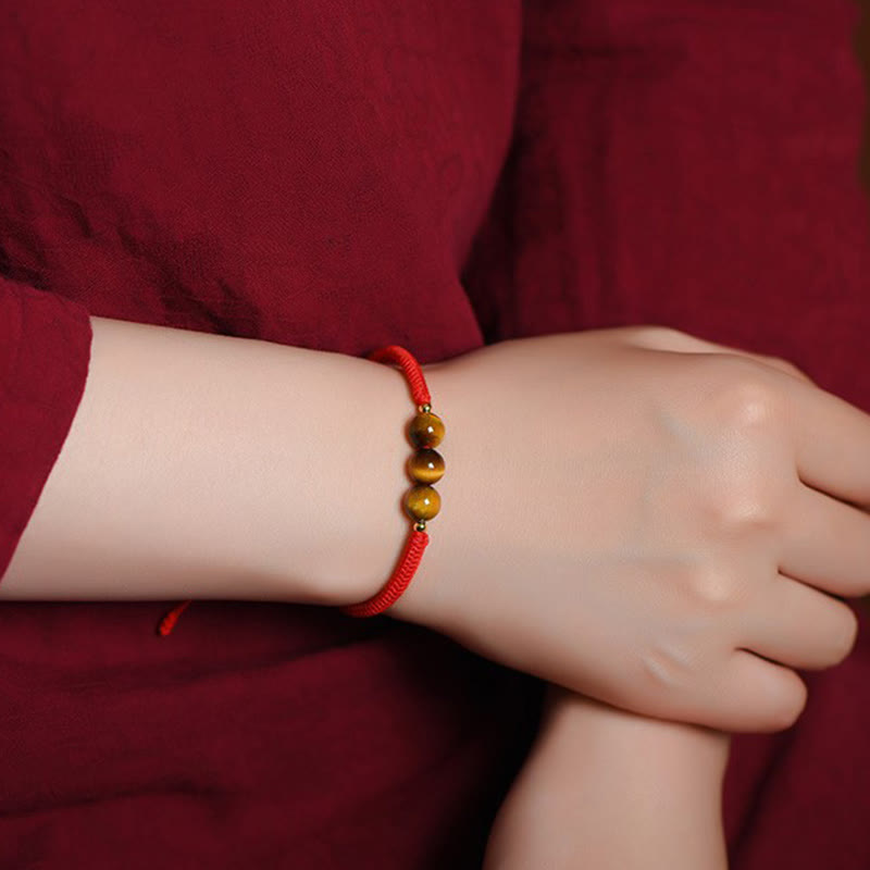 KarmaRipple's Handmade Tiger Eye Bead Fortune Protection Rope Bracelet p15